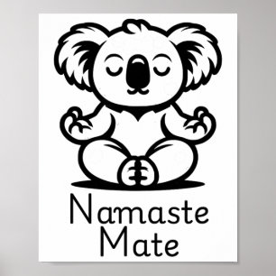 Póster Cute Meditando Aussie Koala Bear En Postura De Yog
