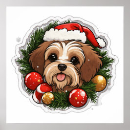 Póster Cute Merry Christmas Dog PNG | Festive Holiday Pet