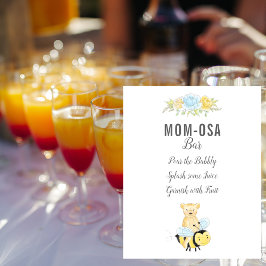 Póster Cute Mom-osa Bar Boy Teddy Bear Baby Shower