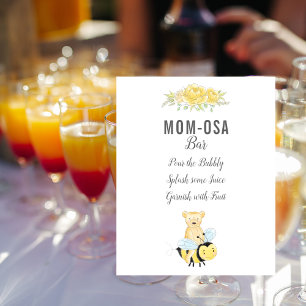 Póster Cute Mom-osa Bar Teddy Bear Revelación de género