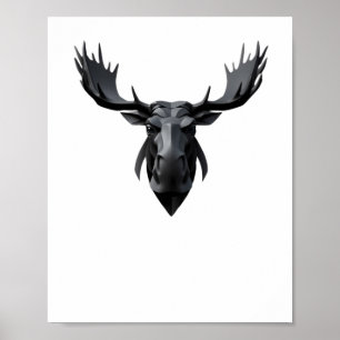 Póster Cute Moose Hear 3d - Animals World Pegatina1