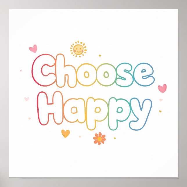 Póster Cute Motivational Typography with Sparkles (Frente)