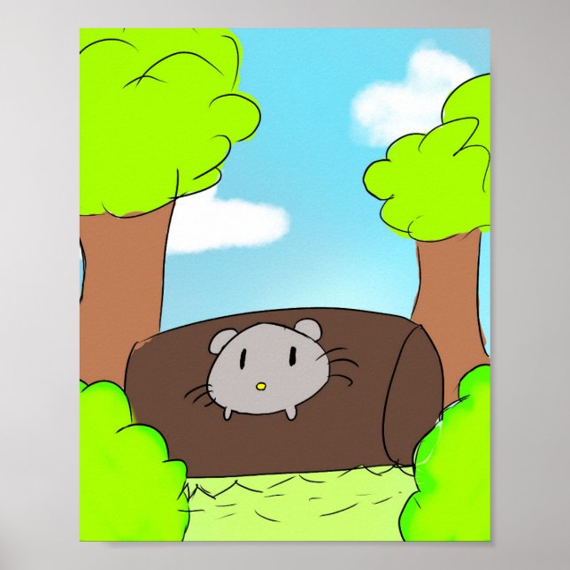 Póster Cute, mouse poster  (Frente)