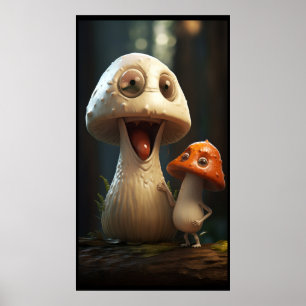Póster Cute Mushroom