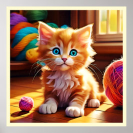 Póster Cute Naranja Kitten Art