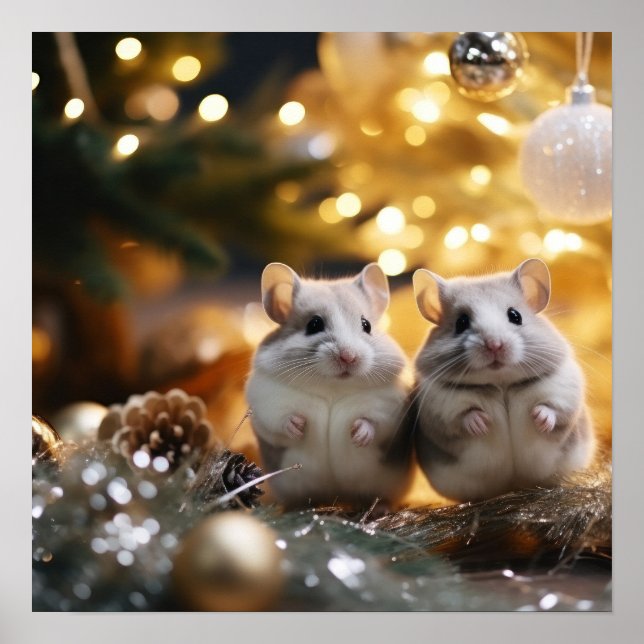 Póster Cute Navidades Chinchillas (Frente)