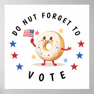 Póster Cute no se olvide de votar - Elecciones en Estados