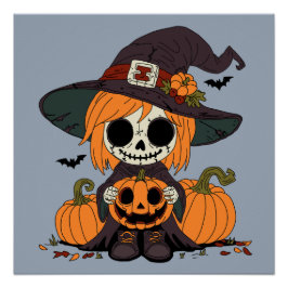Póster Cute Otumn Witch