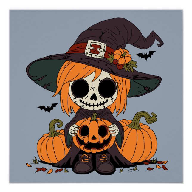 Póster Cute Otumn Witch (Anverso)