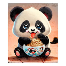 Cute Panda comiendo Ramen