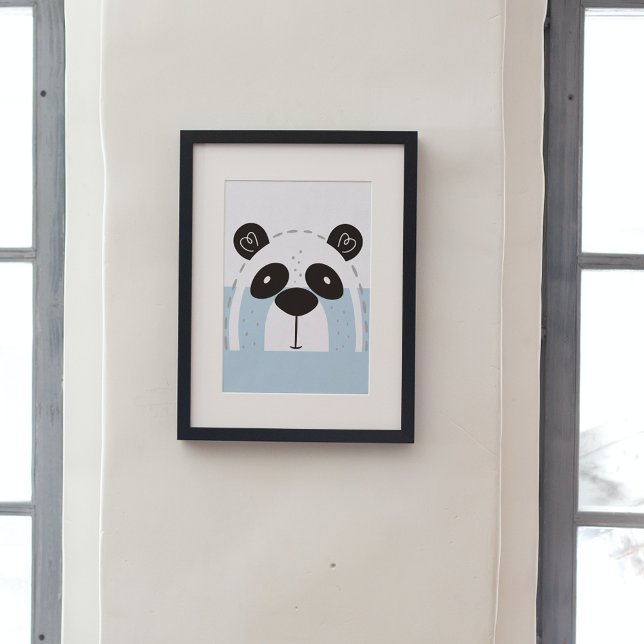 Póster Cute Panda Face Colorblock (Subido por el creador)