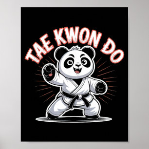 Póster Cute Panda Taekwondo - Divertido TKD MMA Coreano