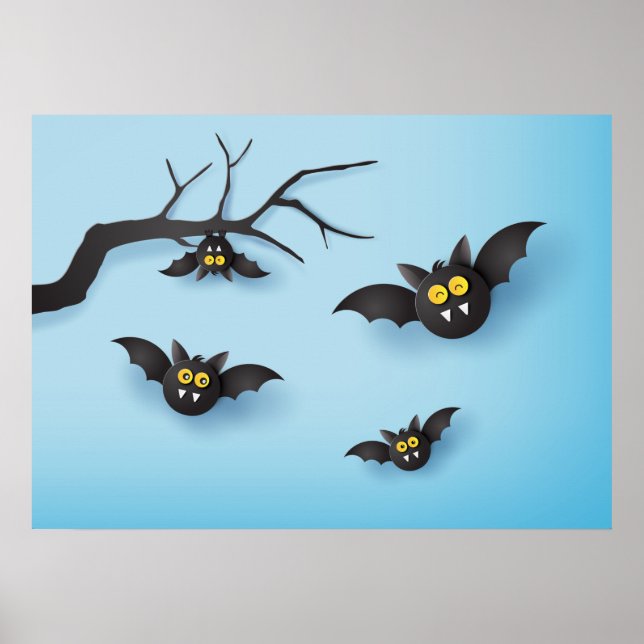 Póster Cute Papercut Vampire Bats (Frente)