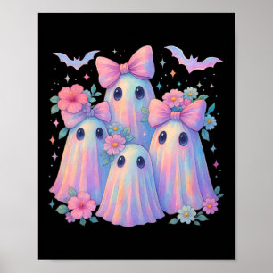 Póster Cute Pastel Ghost Boo Crew Floral Mateo Halloween
