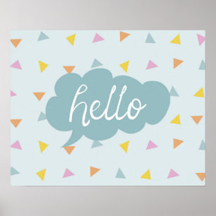 Póster Cute Pastel Hello