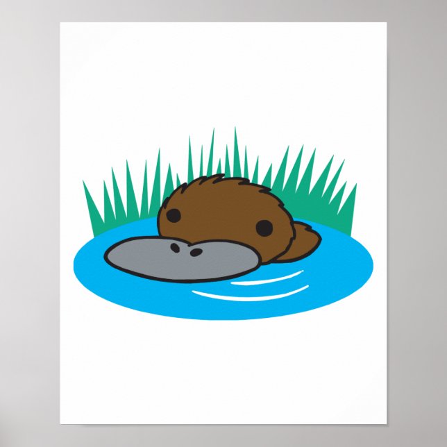 Póster cute peeking platypus (Frente)