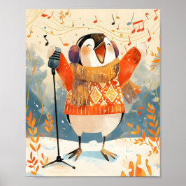 Póster Cute Penguin Christmas Animal Nursery Art Print 
