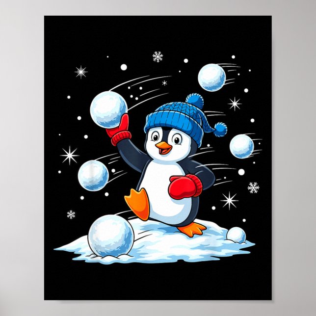 Póster Cute Penguin Christmas Pajamas Shirt Boys, Penguin (Frente)