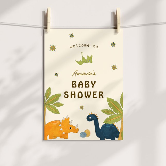 Póster Cute Personalizado Dinosaur Baby Shower (Subido por el creador)