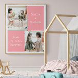 Póster Cute Personalized BFF Two Photo Pink Best Friend<br><div class="desc">Cute Personalized BFF Two Photo Pink Best Friend Poster</div>