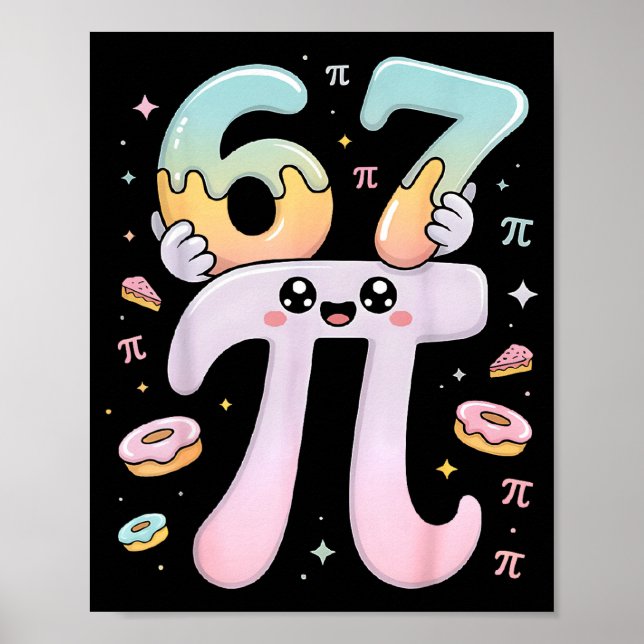 Póster Cute Pi Day 67 Math Apparel Funny Pi Number Design (Frente)