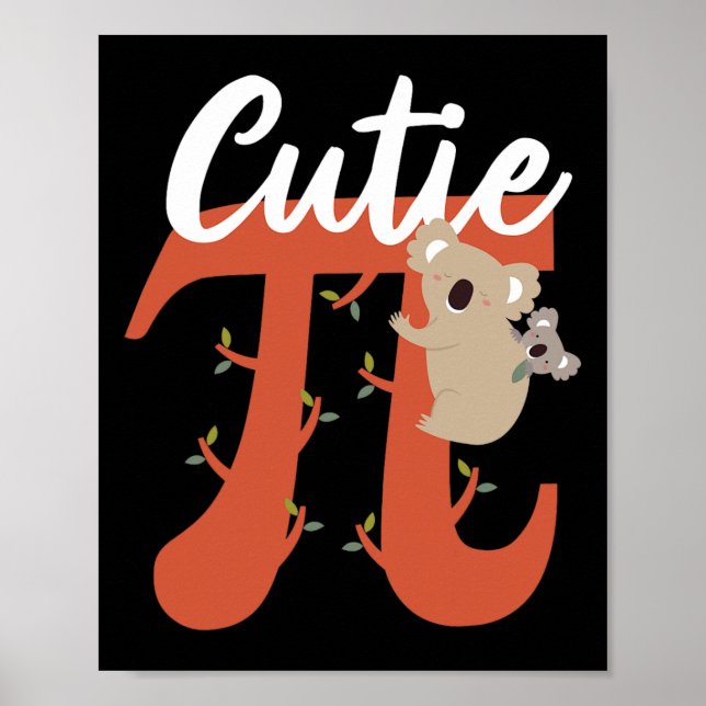 Póster Cute Pi Day Mathematics Cutie Pie By (Frente)