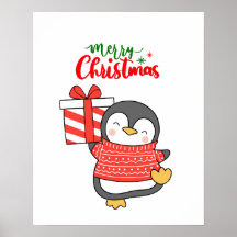 Cute pingüino Feliz Navidad