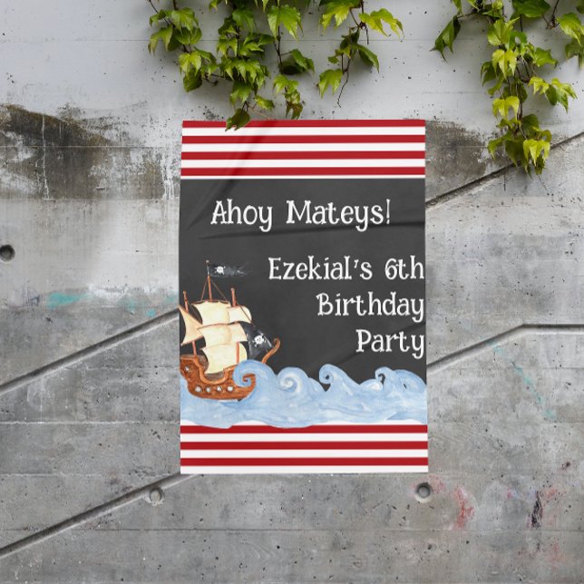 Póster Cute Pirate Birthday Party Sign (Subido por el creador)