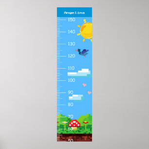Póster Cute Pixel Art Landscape Growth Charts