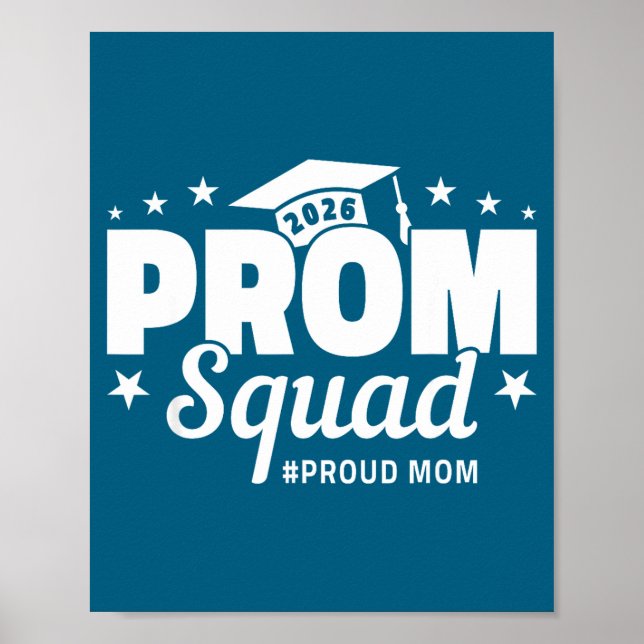 Póster Cute Prom Squad 2026 Mamá Graduada (Frente)