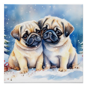 Póster Cute Pugs