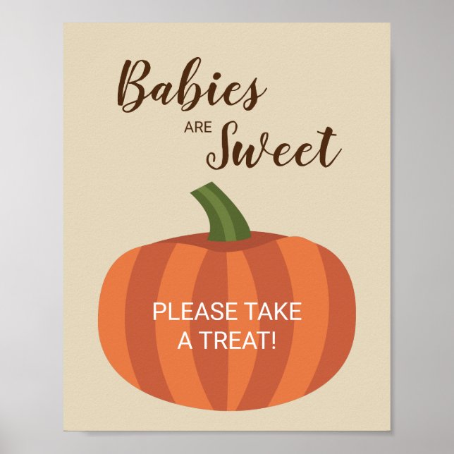 Póster Cute Pumpkin Babies Are Sweet Fall Baby Shower (Frente)