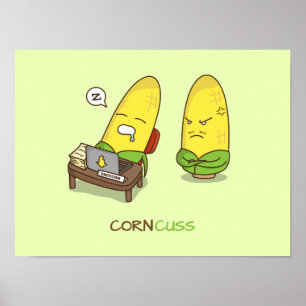 Póster Cute Punny Concuso de maíz Personalizado NSFW