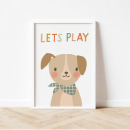 Póster Cute Puppy Juguemos Niños