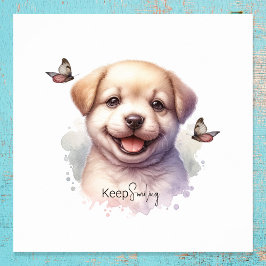 Póster Cute Puppy Sigue Sonriendo Poster