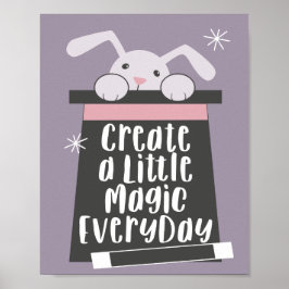 Póster Cute Rabbit Inspirational Quote Girls Nursery Room