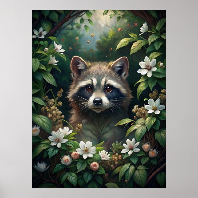 Póster Cute Raccoon (Frente)