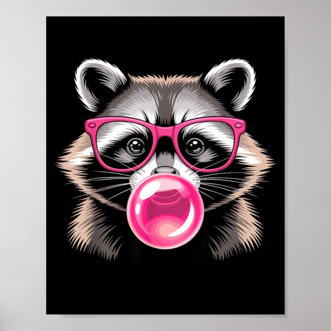 Póster Cute Raccoon Design For Men Women Kids Racoon Racc (Frente)