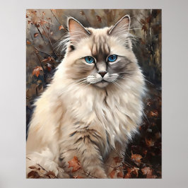 Póster Cute Ragdoll Cat Art Print Poster