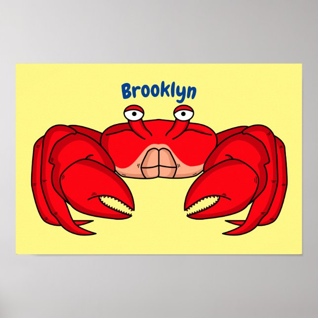 Póster Cute red crab cartoon illustration (Frente)