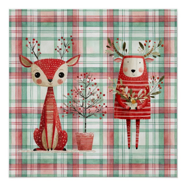 Póster Cute reno de invierno (Anverso)