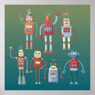 Póster Cute Robots