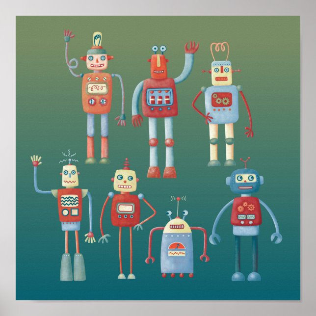 Póster Cute Robots (Frente)