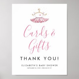 Póster Cute rosa Tutu Ballerina Regalos de Baby Shower Ca