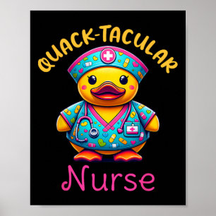 Póster Cute Rubber Duck de Enfermera Registrada Cuack-ta