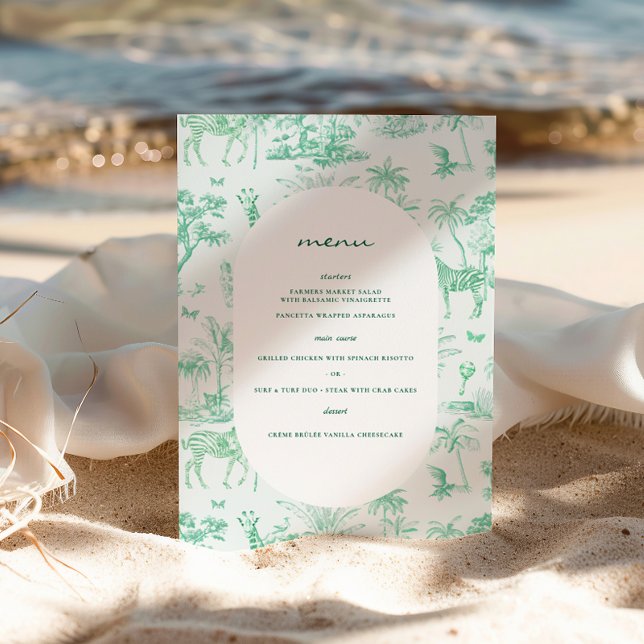 Póster Cute Safari Toile de Jouy | Mint Baby Shower (Subido por el creador)