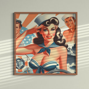 Póster Cute Sailor Pinup