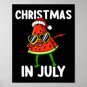 Póster Cute Sandía haciendo Dabbing Navidad en Julio Vera