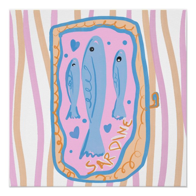 Póster Cute Sardine Art (Anverso)