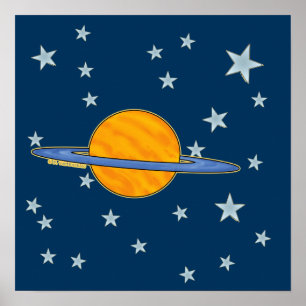 Póster Cute Saturn Poster